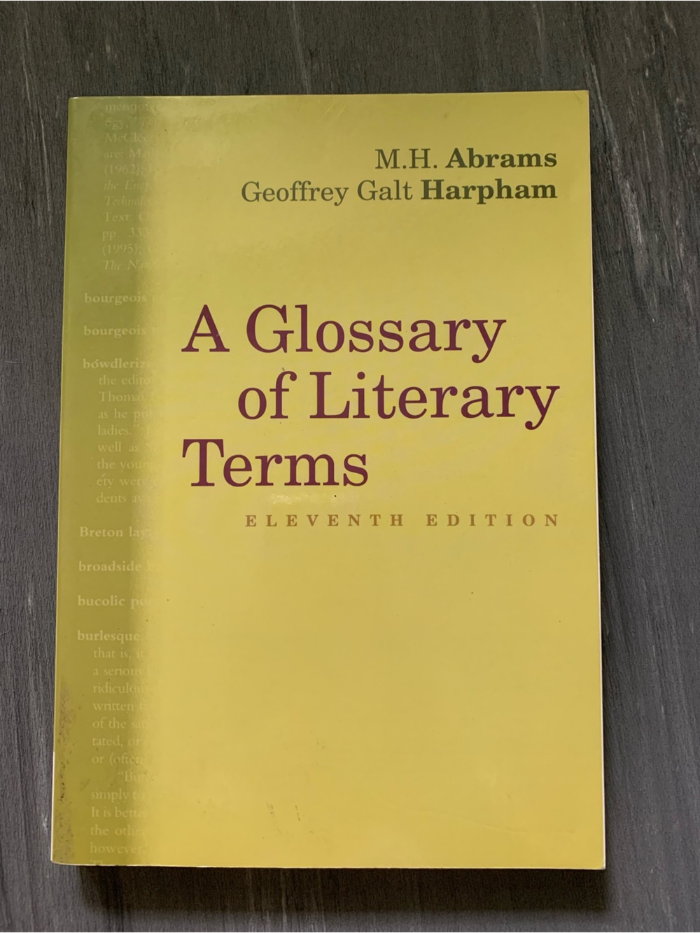 A Glossary of Literary Terms Textbook